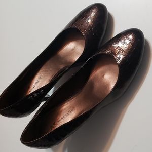 Anne Klein Brown Reptile Print Heels